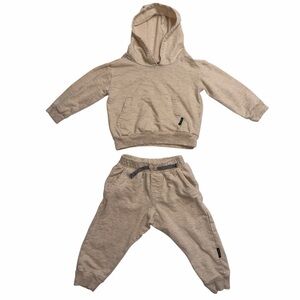 Volcom Kids Neutral Beige Sweatpants, Hoodie and Vest Set